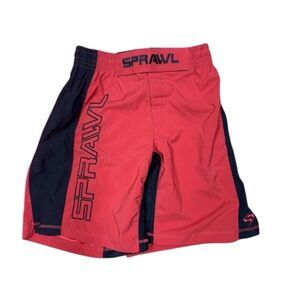 Sprawl Men’s Size 28 Red & Black MMA Fight Shorts
